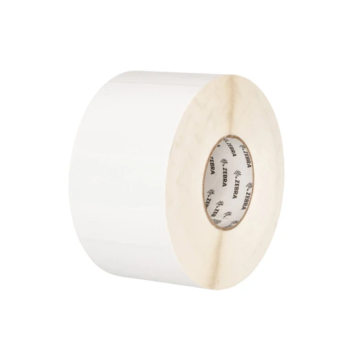 ZEBRA POLYPRO 4000T Polyester Label, TT, 0.9375in X 0.9375in, 1in Core, 5in OD, 4-ACROSS