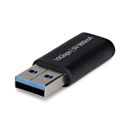 StarTech USB-A to USB-C Adapter, USB-A Male to USB-C Female Converter, USB 10Gbps, 5V 900mA, USB to USB C Adapter for USB-A Chargers/Hubs