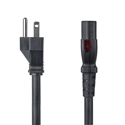 StarTech 15ft (4.5m) Heavy Duty Power Cord, NEMA 5-15P to Locking C13 AC Power Cable, 125V 15A, 14AWG, Replacement Computer Power Cord, UL Listed, TAA