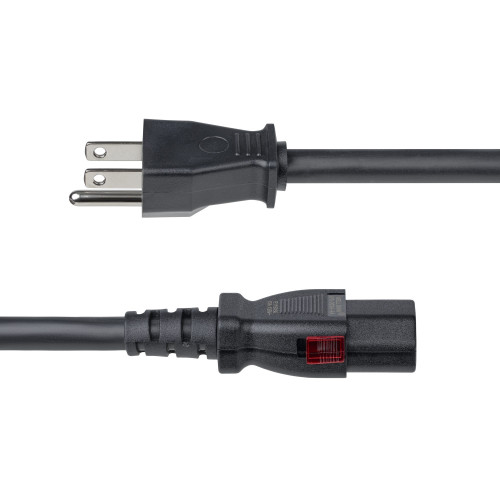 StarTech 10ft (3m) Heavy Duty Power Cord, NEMA 5-15P to Locking C13 AC Power Cable, 125V 15A, 14AWG, Replacement Computer Power Cord, UL Listed, TAA