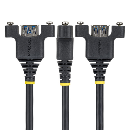 StarTech 2m Panel Mount USB Cable A to A, M/F, USB-A Male to Female Extension Cable, USB 5Gbps Panel Mount Adapter Cable