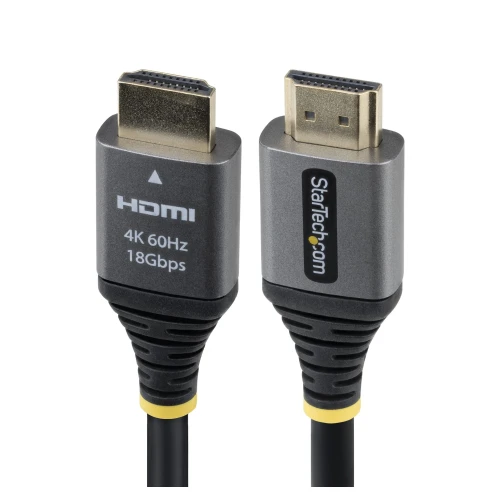 StarTech 1ft (30cm) Premium Certified High Speed HDMI Cable, 4K 60Hz/1440p 144Hz with HDR10/ARC, 18Gbps, High-Flex HDMI 2.0 Cord for Monitor/TV, TPE Jacket