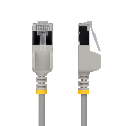 StarTech 2ft Gray Ultra Slim Cat6A Ethernet Cable, Snagless, FTP, Pure Bare Copper Wire, 34AWG Slim RJ45 Network Patch Cord