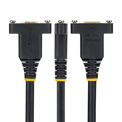 StarTech 1m (3ft) Panel Mount HDMI Cable, High Speed HDMI Panel Mount Extension Cable, 4K 60Hz/1440p 144Hz, HDMI Male to Female Panel Mount Adapter Cable
