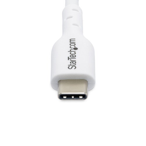 StarTech 3ft (0.9m) White USB-C Charging Cable, USB C Cable, USB 2.0 Type-C Laptop Charger Cord, 60W Power Delivery, TPE Jacket, USB-C Data Transfer Cable, M/M