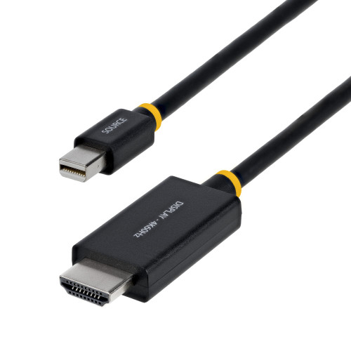 StarTech 1m (3ft) Mini DisplayPort to HDMI Adapter Cable, 4K 60Hz with HBR3/HDCP 2.3/DPCP, MDP to HDMI 2.0 Cable, Active Video Converter
