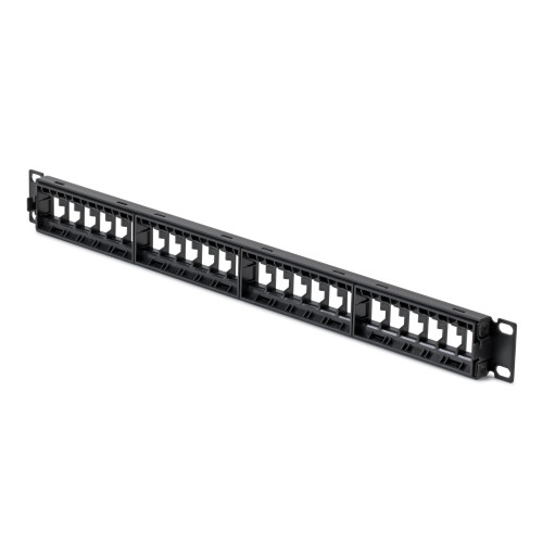 StarTech 24 Port 1U Blank Keystone Patch Panel with Cable Management Bar, Rackmount Cat6 Patch Panel for RJ45 UTP Ethernet Network Jacks