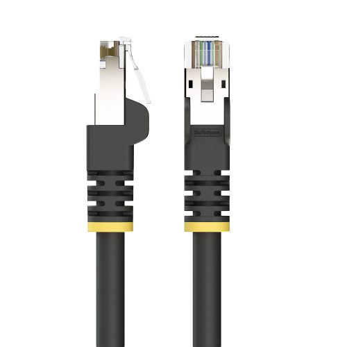 StarTech 150ft Black Cat6A Outdoor Ethernet Cable, Snagless RJ45, S/FTP, 23AWG Pure Bare Copper, 500MHz, Shielded Outdoor Rated Patch Cord, UV Resistant