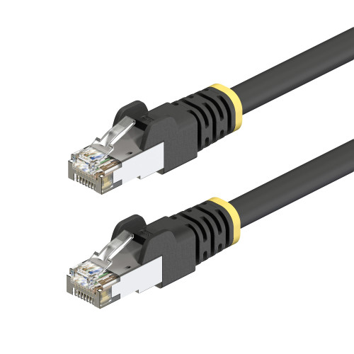StarTech 200ft Black Cat6A Outdoor Ethernet Cable, Snagless RJ45, S/FTP, 23AWG Pure Bare Copper, 500MHz, Shielded Outdoor Rated Patch Cord, UV Resistant