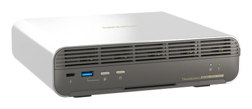 QNAP 5-bay All-Flash NASbook, Intel Core i5-1235U 10C(2P+8E)/12T up to 4.40GHz, onboard 16GB RAM, 5 x E1.S bay, 1 x 10GBASE-T + 1 x 2.5GbE, 1 x HDMI 1.4b, 2 x USB 3.2 Gen2 Type-A + 1 x USB 2.0, 2 x Thunderbolt 4 - TBS-h574TX-i5U-16G-US