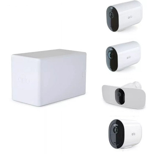Arlo Essentials Kit With (2x) Outdoor Hd Security Camera 2nd Gen (2x) Battery (1x) Floodlight (1x) Solar Panel - VMC4060P-100NAR-K1