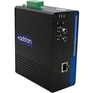 AddOn 1 10/100Base-TX(RJ-45) to 1 100Base-LX(ST) SMF 1310nm 20km Industrial Media Converter. - ADD-IFMC-LX-1ST1