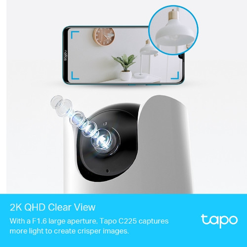 TP-Link Tapo C225 V2 4MP Pan & Tilt Indoor Wi-Fi Security Camera with Night Vision - TAPO C225 V2