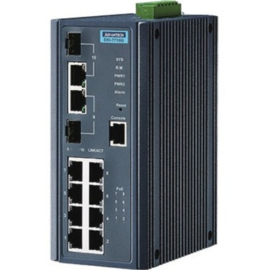 Advantech 8G + 2G Combo Managed POE+ switch w/Wide temp - EKI-7710G-2CPI-AE