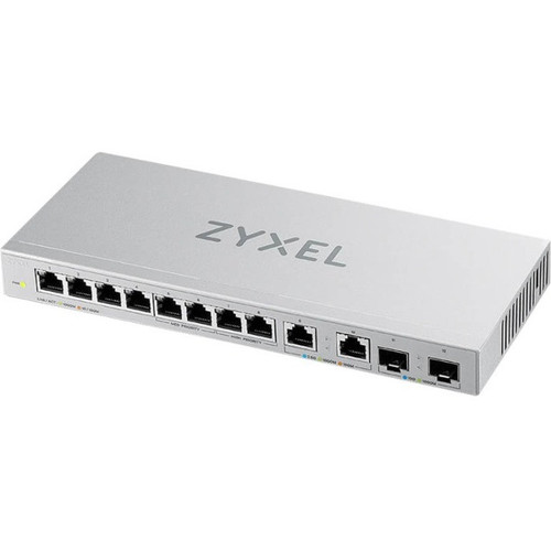 Zyxel  Gs1010-12 8-Port Gigabit Unmanaged Multi-Gig Switch. 2 X Copper 2.5G Ports, 2 X 1/10G SFP+ Ports - XGS1010-12