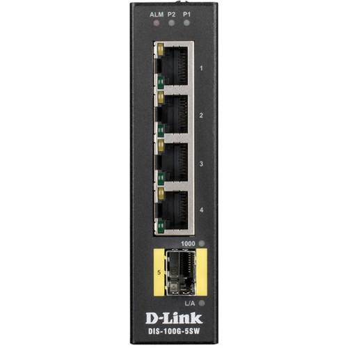 D-Link 5-Port UNManaged Industrial Switch incl. 1 SFP port, -40C to +75C - DIS-100G-5SW