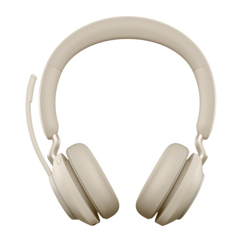 Jabra Evolve2 65 Headset - Stereo - USB Type C - Wireless - Bluetooth - Over-the-head - Binaural - Supra-aural - Beige
