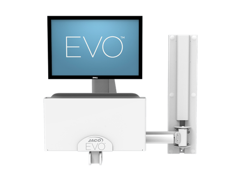 Jaco Wall Arm With Extension, Open Keyboard Tray, Mouse Surface And Standard Track Mount, 5 To 20 Lb. Weight Capacity - EVO-WA-OT-WT-EXT