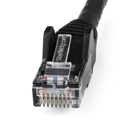 Startech 1Ft/30Cm Black Lszh Cat6 Ethernet Cable - 10Gbe Multi Gigabit 1/2.5/5Gbps/10Gbps To 55M - 100W PoE++ - Ansi/Tia-568-2.D Category 6 - 24 Awg Stranded 100% Copper Wire - Snagless Low Smoke Zero Halogen 4 Pair UTP Rj45 - N6LPATCH1BK