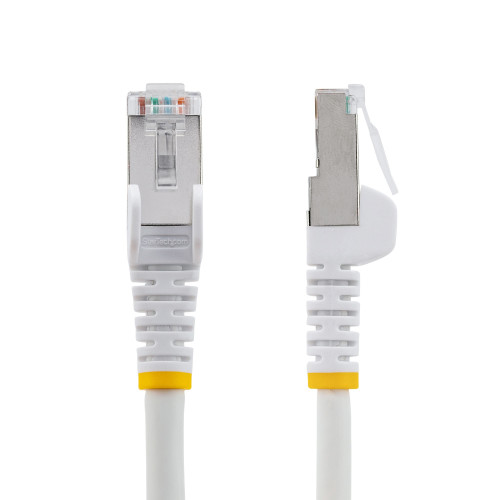 Startech 12Ft White Low Smoke Zero Halogen (Lszh) Shielded Cat6A Ethernet Cable - 10Gbe Multi Gigabit 1/2.5/5/10Gbps - 100W PoE++ - 27 Awg 100% Copper Stranded Wire - Snagless 4 Pair S/Ftp Rj45 Network Patch Cord, Etl Verified - NLWH-12F-CAT6A-PATCH