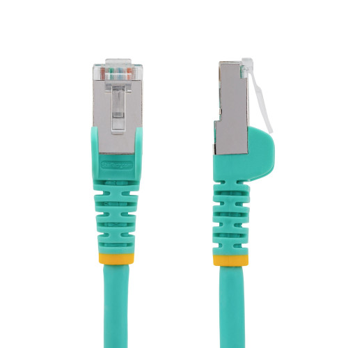 Startech 20Ft Aqua Low Smoke Zero Halogen (Lszh) Shielded Cat6A Ethernet Cable - 10Gbe Multi Gigabit 1/2.5/5/10Gbps - 100W PoE++ - 27 Awg 100% Copper Stranded Wire - Snagless 4 Pair S/Ftp Rj45 Network Patch Cord, Etl Verified - NLAQ-20F-CAT6A-PATCH