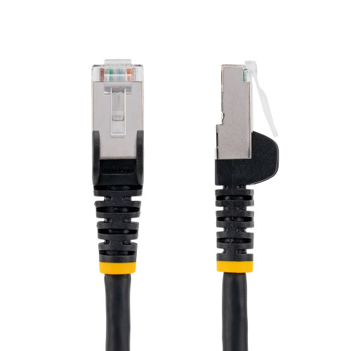 Startech 25Ft Black Low Smoke Zero Halogen (Lszh) Shielded Cat6A Ethernet Cable - 10Gbe Multi Gigabit 1/2.5/5/10Gbps - 100W PoE++ - 27 Awg 100% Copper Stranded Wire - Snagless 4 Pair S/Ftp Rj45 Network Patch Cord, Etl Verified - NLBK-25F-CAT6A-PATCH