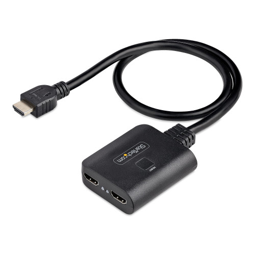 Startech 2-Port 4K 60Hz HDMI Splitter Shows The Same Image On Two HDMI Displays; Hdr; 7.1Ch Audio; Hdcp 2.2; Includes 31Inch USB Power Cable And Wall Charger Or Connect To A 5V 1A USB Port; 20In Built-In HDMI Source Cable - HDMI-SPLITTER-4K60UP