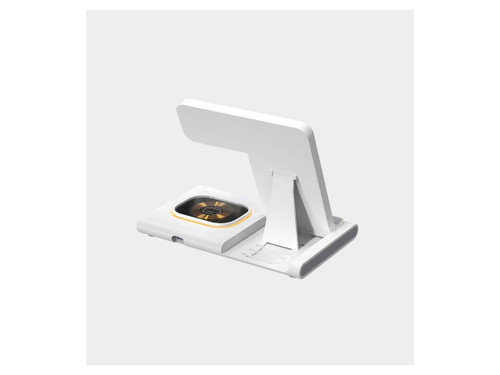 Spracht Flexcharge 3 (3-In-1 Wireless Charger Stationary) - White, Compatibility: Samsung Galaxy S21 - S23, Apple Watch, Google Pixel 7 - 8, Apple Airpods, Apple Iphone 12-16 - FC3W