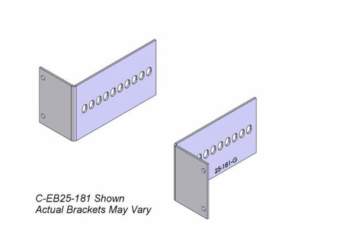 Havis 2-Piece Equipment Mounting Bracket, 2.5in Mounting Space, 0.68in Bend - C-EB25-068