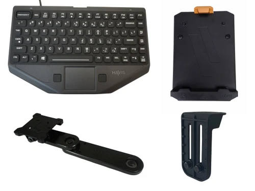 Havis Premium Package Rugged Keyboard With Mount (Includes Emergency Key) - PKG-KBM-1001