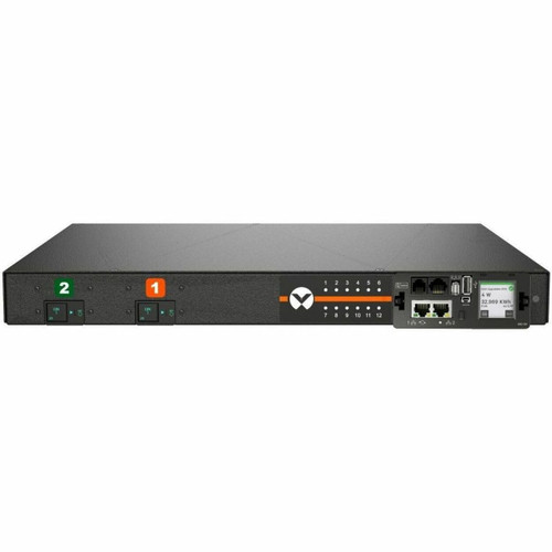 Vertiv Rpdu Monitored Outlet Level Ec, 30A, 208V, 4.9Kw, Horizontal, (12) Combination C13/C19, 10Ft Power Cord With L6-30P, Black Powder Coat. - VP6N31A1
