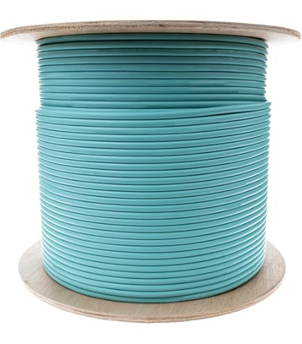 Enet 12-Strand OM3 50/125 MMF OFNR Bulk Cable Non-Terminated 500ft Aqua - NCNR: Non-Cancelable and Non-Returnable - 12F-NT-OM3-500F-ENC