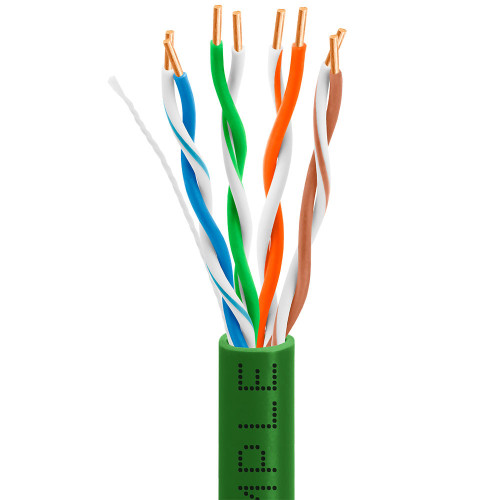 Enet Cat5e Solid 24AWG 4Pair Copper Cable CMP Jacket 1000ft Green TAA Compliant - C5E-SOPGN-1K-ENT