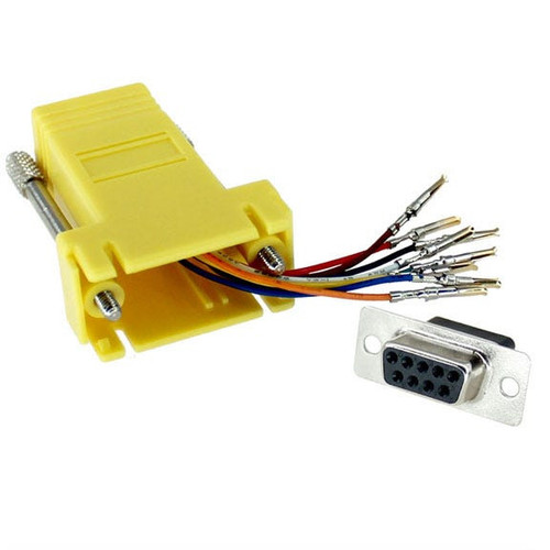 Enet DB9 FEMALE TO RJ45 FEMALE MODULAR ADAPTER CUSTOMER PINOUT YELLO - AD-DB9F-RJ45F-YL-PN