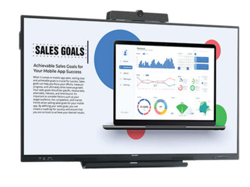 Sharp Electronics 4K 75In Aquos Board Interactive Display System With 20-Point Ir, Up To 4 Users, Built-In Soc, Ops-Compliant Slot, Wireless, Led Direct Backlight. Installation: Landscape. Input Terminals: HDMI X 3, Proactive Care Analog - PN-LC752