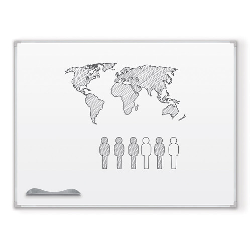 Mooreco Porcelain Steel Markerboard Ultra Trim (Clear) 4 X 4 Low Gloss White - 2029D-26