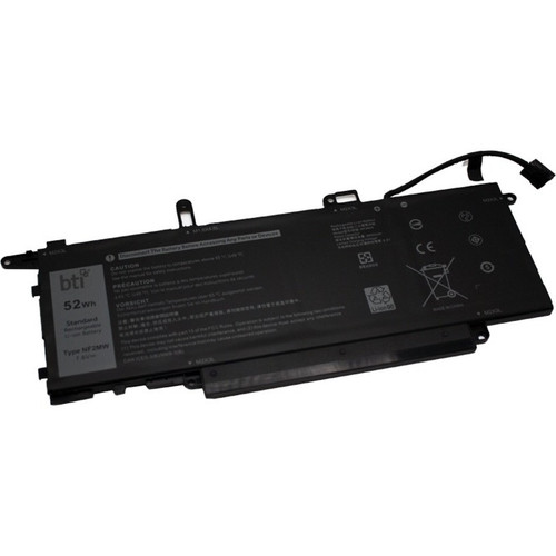 BTI REPLACEMENT for Dell LATITUDE 7400 2-IN-1, 9410 2-IN-1 NF2MW, 85XM8, 41M98, F2MW-BTI, NF2MW, 85XM8, 41M98, 4-cell 7.6v 6500mAh Li-Ion, - NF2MW-BTI