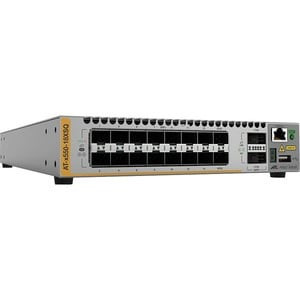 Allied Telesis L3 Stackable Switch, 16x SFP+ Ports, 2x QSFP+ Ports and a single fixed PSU. TAA compliant version. 1 year NCP support - X550-18XSQ-B91