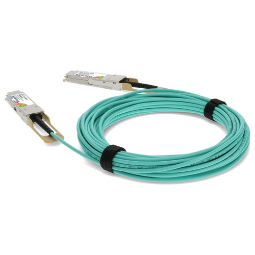 Finisar 4x25G, Full-Duplex, Ethernet, QSFP Cable ends, electrical limiting interface, RoHS, multimode, 2.5W, 0/70C operation. Internal optics: 850nm VCsel array, PIN array, round riser LSZH rated cable, 3m length, GEN2 - FCBR425QE2C03