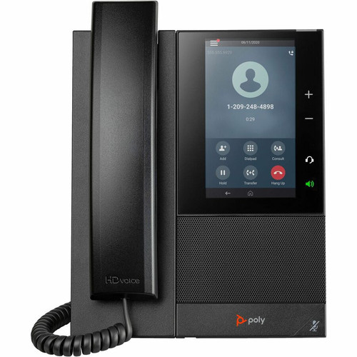Poly CCX 505 IP Phone - Corded - Corded/Cordless - Wi-Fi, Bluetooth - Desktop, Wall Mountable - Black - 849A6AA#ABA