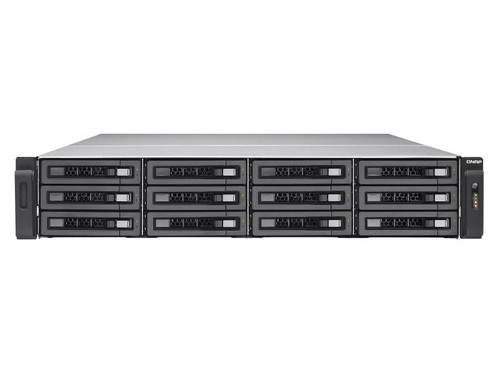 Qnap 12 (+6) Bay 10GbE NAS and iSCSI/ IP-SAN with dual OS options (QES/QTS), SAS 12G, SAS/SATA 6G, Xeon D-1531 2.2GHz, 32GB ECC RAM, 4-LAN, built-in 2x10Gb SFP+, 40GbE-ready