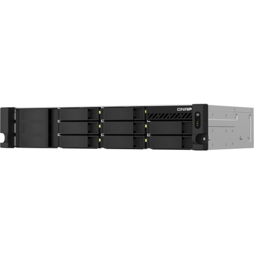 Qnap Intel Celeron N5095 4-core/4-thread, burst up to 2.9 GHz, 8GB RAM On-Board (Non-Expandable), 8 x 3.5/2.5 SATA 6Gb/s drive bays, 1 x PCIe Gen3x2 slot, 2 x 2.5GbE LAN, 2 x USB 3.2 Gen2 Type-A, 2 x USB 2.0, 1 x 300W PSU
