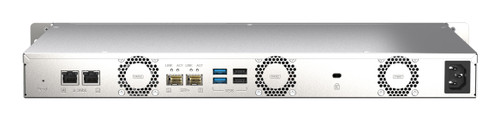 Qnap Marvell Octeon TX2 CN9130 / CN9131 64-bit 4C 2.2 GHz, 4GB DDR4 SODIMM RAM (1 slot, up to 32GB), 4 x 2.5/3.5 SATA 6Gbps HDD bay, 2 x M.2 2280 NVMe PCIe Gen3 x1 SSD slots, 2 x 10GbE SFP+, 2 x 2.5GbE, USB 3.2 Gen1 + USB 2.0 ports