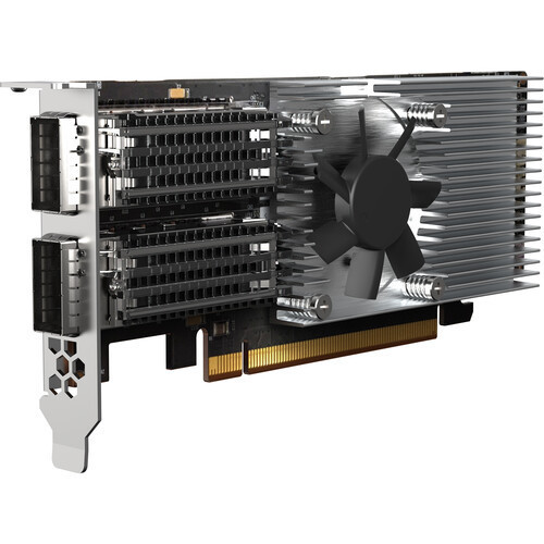 Qnap DUAL-PORT QSFP28 100GBE NETWORK EXPANSION CARD; LOW-PROFILE FORM FACTOR; PCIE GEN4 X16