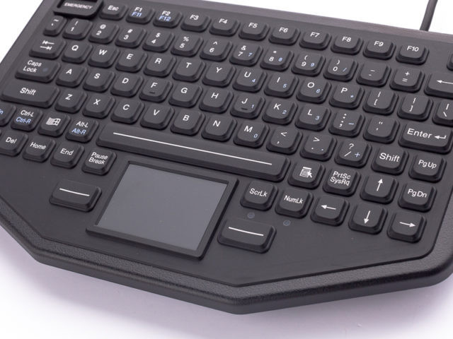 iKey Rugged Keyboard, Integrated Backlight, Emergency Key, Touchpad. Does Not Have Integrated Vesa Mounting Holes.\ - SL-86-911-TP-FL-USB