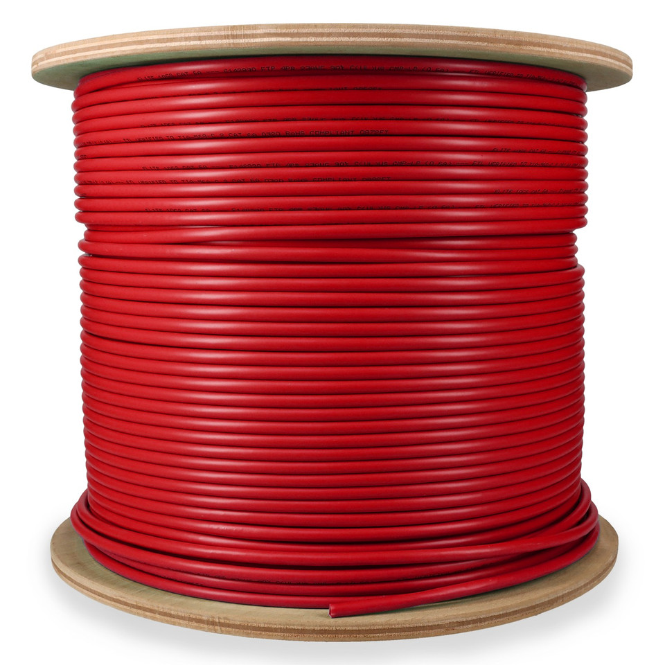 AddOn 1000ft Non-Terminated Red Cat6A STP Plenum-Rated Copper Patch Cable - ADD-CAT6A1KSP-RD