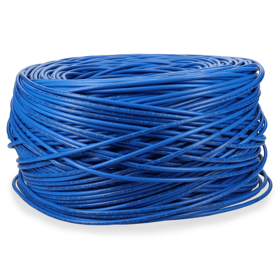 AddOn 1000ft Non-Terminated Blue Cat6 FTP Plenum-Rated Copper Patch Cable - ADD-CAT61KFP-BE