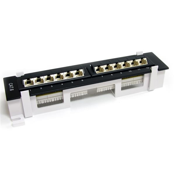 Startech 12 Port 1U Wall Mount Cat 6 110 Patch Panel - 45 Degree - C6PANL4512