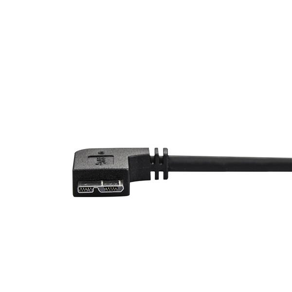 Startech Slim Micro-USB 3.0 Cable - M/M - Right-Angle Micro USB - 2M (6Ft) - USB3AU2MRS