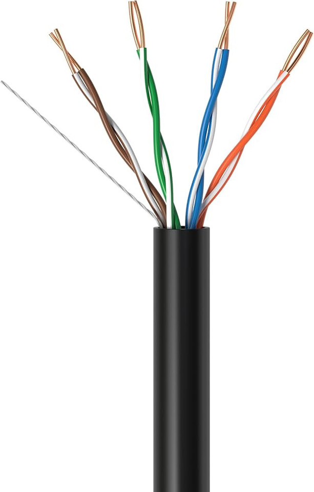 Enet CAT5E 24AWG 4PAIR CABLE 1000FT BLACK - C5E-STBK-1K-ENT